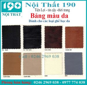 Bảng màu da nội thất 190